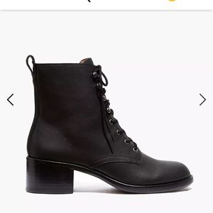 Size 8. ONLY WORN ONCE. Madewell leather lace-up combat boot. Sexy and edgy!